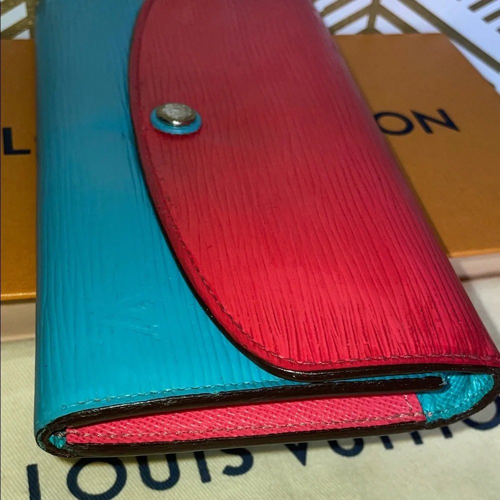 Louis Vuitton Vibrant Red and Blue Wallet 4th of July colors